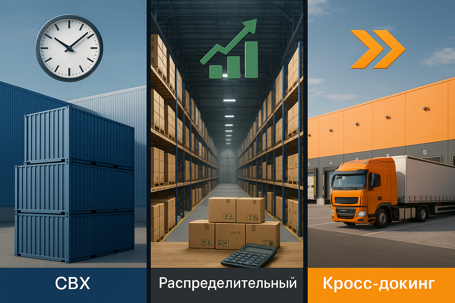 Типы складов: временное хранение, распределительные, кросс-докинг